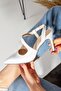 Thin Heels Pointed Toe Beret Fancy Sandals Summer Shoes-White-Byc1108