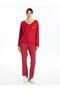 Lcw Dream V-Neck Printed Women's Pajamas