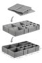 Set of 12 Herringbone Gray Children's Room Closet Laundry Drawer Organizer Storage Box Organizer - 8