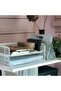 A4 High School - White 2 Tier Mesh Steel File Document Rack