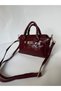 Burgundy Buckle Crossbody Bag Equivalent Candy Bag Baguette Stylish Women's Gift Bag - 2