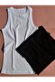 Modern Cut Halter Neck 2-Piece Black and White Color, Camisole, Extra Flexible, Cotton Women's Undershirt-Blouse - 3
