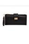 Women's Oversized Vegan Leather Wallet with Lock