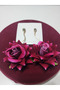 Bohem Style Red Rose Figure Women Earrings - 2
