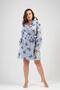 Women's Plus Size Long Hooded Gray Fleece Dressing Gown C3T9N1O302 - 3