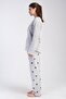 Women's Plus Size Welsoft Long Sleeve Gray Pajamas Suit C5T5N1O304 - 3