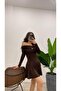 Women's Madonna Collar Pleated Mini Sendy Dress - 2