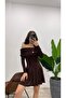Women's Madonna Collar Pleated Mini Sendy Dress - 4