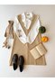 Beige Short Stamp Gilet Dress Mother and Daughter Combination (Sold Single) - 2