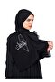 Polyster Black Shawl with Palestinian Map and the Word'Palestine' in Arabic Embroidered in Silver Color S100023 - 5