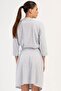 Women's Capri Sleeve Green Dressing Gown C9T5N3O504 - 4