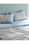 Burnel King Size 100% Cotton Crepe Printed Bed Sheet and Duvet Cover Set - Blue/Beige - 3