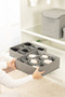 2-Piece Gray Cabinet Drawer Underwear Belt Socks Shawl Organizer Box Accordion Organizer with Compartments - 7