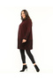 Steel Knitwear Women's Plus Size Winter Long Thick Oversized Cardigan Burgundy Mother Cap - 9
