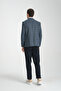 Nina Men's Navy Blue - Green Plaid Slim Fit Mono Collar Sports Blazer Jacket - 6