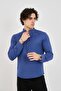 Slim Fit Indigo Half Placket Judge Collar Flexible Cotton Men's Shirt - 5