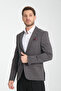 Melange Black Modern Men's Blazer Mono Collar Sports Jacket Knitted