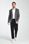 Melange Black Modern Men's Blazer Mono Collar Sports Jacket Knitted - 5