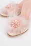 Women's Furry Pearl Heeled Slippers Pudra Patent Leather - 3