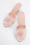 Women's Furry Pearl Heeled Slippers Pudra Patent Leather - 5