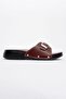 Single Buckle Belted Women's Slippers Bordo - 2