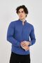 Slim Fit Indigo Half Placket Judge Collar Flexible Cotton Men's Shirt