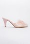 Women's Furry Pearl Heeled Slippers Pudra Patent Leather - 2