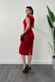 Atlas Fabric Shoulder Jewelled Tassel Dress - 5