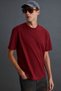 Solo Men's 100% Organic Cotton Thick Textured Comfort Fit Crew Neck Burgundy T-Shirt