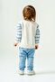 Çi̇Zgi̇Li̇ Bear Printed Mevsi̇Mli̇K Long Sleeve Bi̇Si̇Klet Collared Bottom Top Baby Boy Set - 5