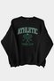Athletic Printed Black Unisex Thick Fleece Inside Oversize Sweatshirt