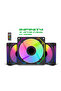 مراوح ARGB Infinity (IX-120B): مجموعة من 3 مراوح ARGB، مقاس 120 مم، لون أسود، ضوضاء منخفضة، مزامنة الضوء، جهاز تحكم عن بعد، لأجهزة الكمبيوتر - 4