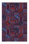 Fiori Navy Blue Claret Red Ethnic Pattern Woven Base Decorative Carpet 1752