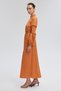 Belted Balloon Sleeve Satin Dress - 3