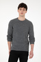 Men's Regular Fit Crew Neck Gray Melange Sweater 50297049-Vr086