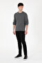Men's Regular Fit Crew Neck Gray Melange Sweater 50297049-Vr086 - 4