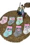 6'Pair Sweet Cat & Flower Embossed Pattern Newborn Baby Socks - 5