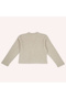 Girl's Beige-Melange Knitted Sweater Cardigan - 3