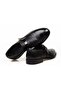 Black Color Laceless Genuine Leather Men's Shoes - 2
