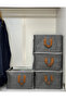 1 Piece 45X25X20 Linen Steel Frame Cabinet Interior Shelf Organizer Foldable Clothing Organizer - 6