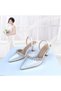 Mother-Of-Pearl Satin Rhinestones 6 cm Heeled Shoes
