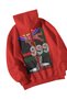 Unisex Red Manifest 999 Release Printed Oversize Hooded Kangaroo Pocket Hoodie - 3