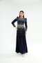 Women's Stone Printed Velvet Stylish Hijab Evening Dress - 3