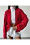 Bat Sleeve Red Knitwear Cardigan Women