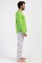Men's Long Sleeve Pistachio Green Pajama Suit C6T9N1O504 - 2