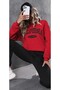 Women Printed Tracksuit Set - Crew Neck Sweatshirt Bottom Top Set - 2