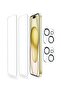 (2 زجاج + 2 عدسة) 2 واقي شاشة متوافق مع هاتف iPhone 15 و2 واقي عدسة الكاميرا - 2