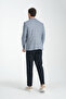 Mendey Men's Light Navy Blue Plaid Linen Look Slim Fit Sports Blazer Jacket - 6