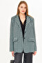 Women's Mint Men's Oversized Padded Jacket with Collar Pocket Flap Arm-25K001060