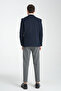 Baselna Men's Navy Blue Stretching Lycra Fabric Fully Lined Slim Fit Mono Collar Slim Fit Blazer Jacket - 7